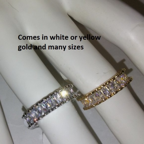 Eternity Band Jewelry - NWT ring baguette CZ stone white or yellow
